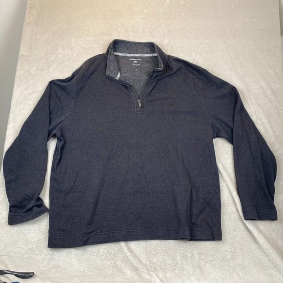 Geoffrey Beene Mens Sweater XXL Long Sleeve Stretch Slim  1/4 Zip Pullover Gray - Picture 5 of 6